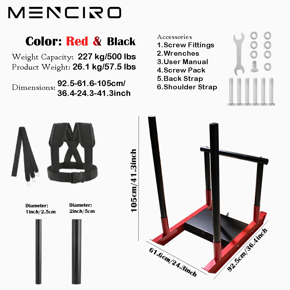 Custom Logo Steel Power Sled Gym Equipment for Fitness Sports with Weight Plate for Strength Training