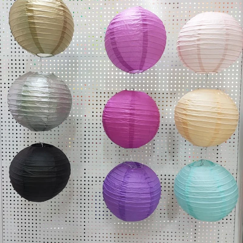 EAST TERN Wholesale Prices Ceiling Decoration Round Tissue Paper Lantern Wire Paper Lanterns