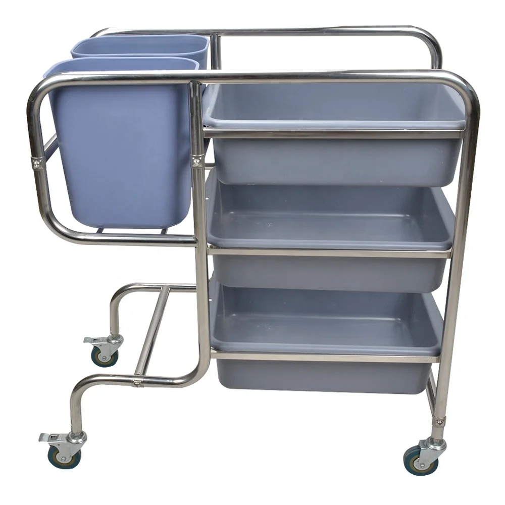 Commercial catering hotel room dining cart food Round Tube Serving Trolley