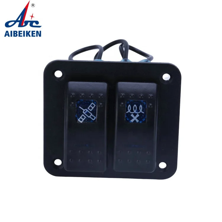 5 Pin ON Off  Blue Led  2Gang 12V Switch Panel for Automotive Car Marine Boat ATV