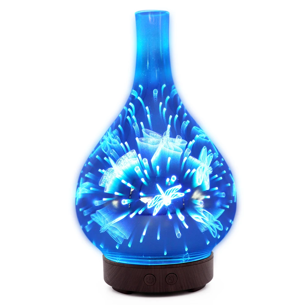 Glass Crystal Ultrasonic Aromatherapy Oils Diffuser 100ml Electric Vase Shape Aroma Diffuser