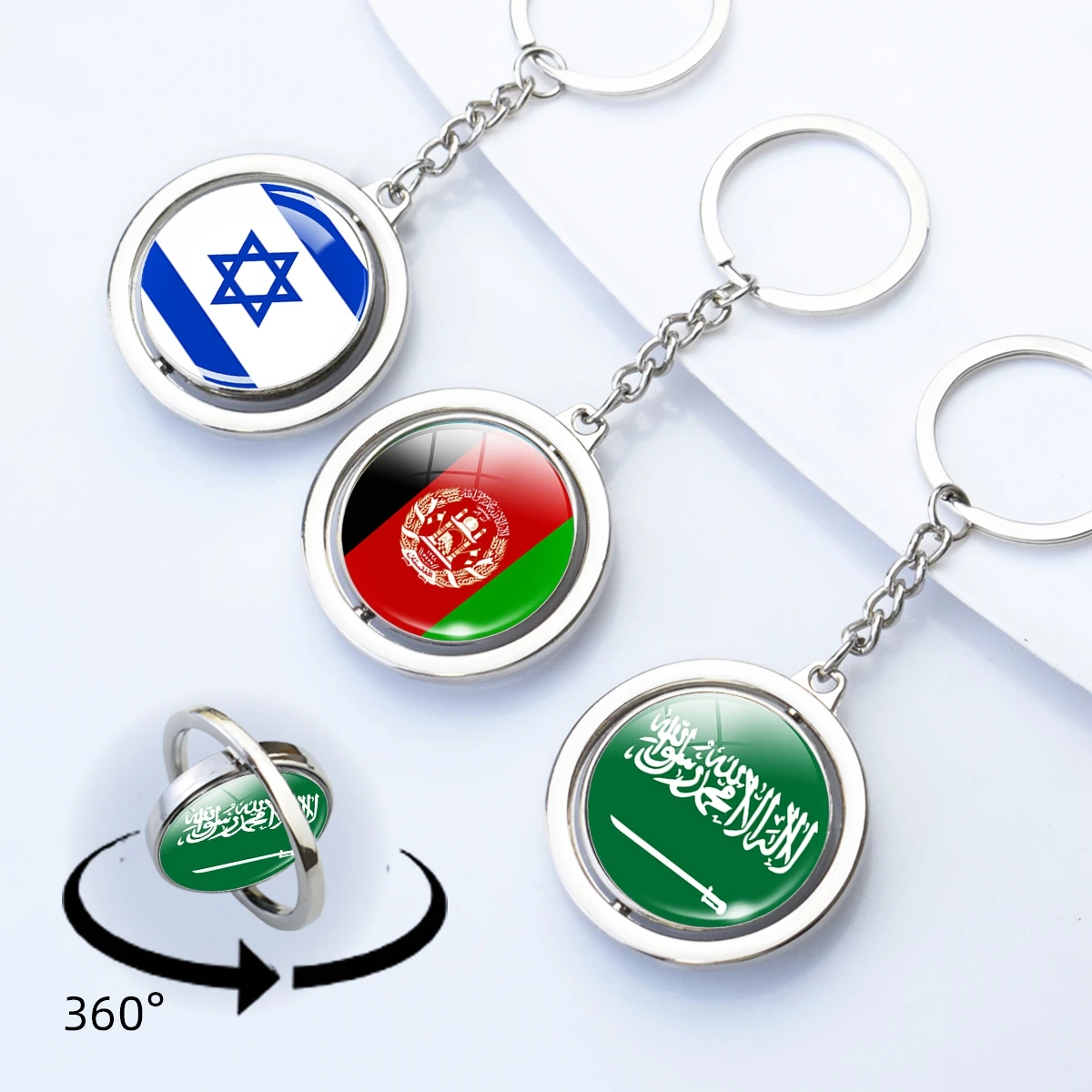 Вращающийся брелок Israel Yemen Laos Qatar Afghanistan Индия Пакистан Китай ручной работы автомобильный брелок Национальный флаг Сувенирный брелок