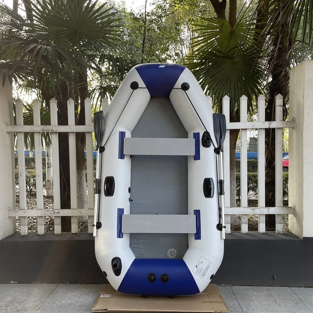 4 Person Inflatable Fishing Boat 1.2mm PVC Rowing Kayak Folding Rescue Dinghy Canoe with Free Accessories for Water Play