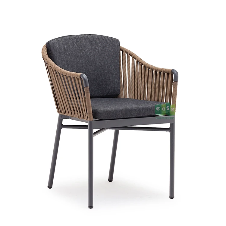 Удобный металлический и тканый обеденный стул для улицы (E1067)