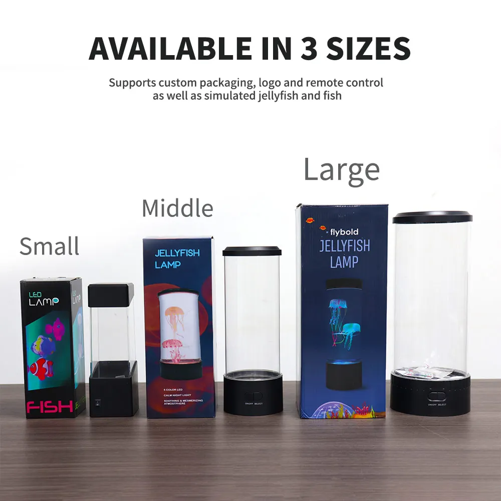 Custom Fantasy Jellyfish Led Night Lamp, 7 Color Changing Electric Round Jelly fish Aquarium Lava Lamp