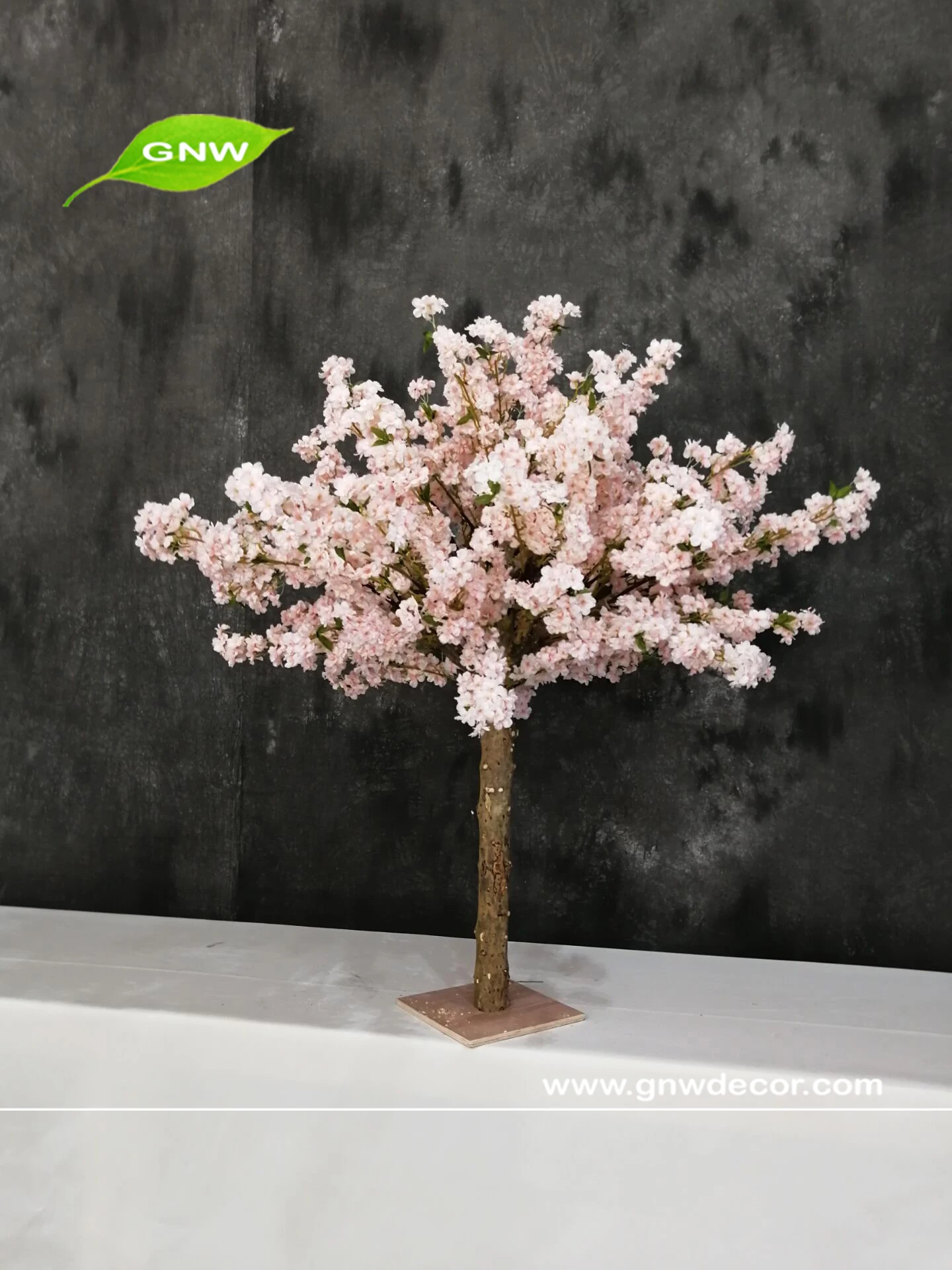 GNW wedding supplier artificial colorful with greenery cherry blossom tree for wedding table centerpiece