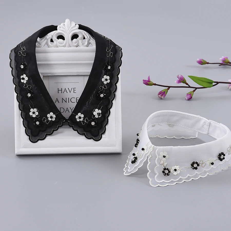
 Handmade Nail Drill fake collar blouse decorative detachable shirt false collars clothing accessories DIY Neck chain women  