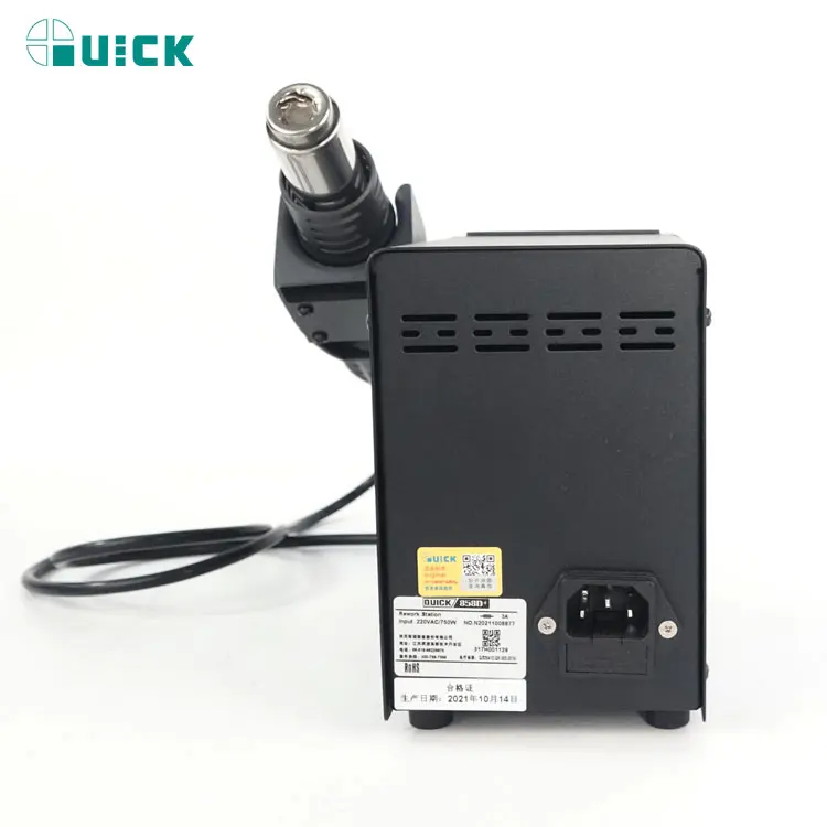 QUICK 858D+ 220V 700W Hot Air Soldering Station LED Digital Display Soft Wind Hot Air Heat Gun SMD BGA Rework Station tools