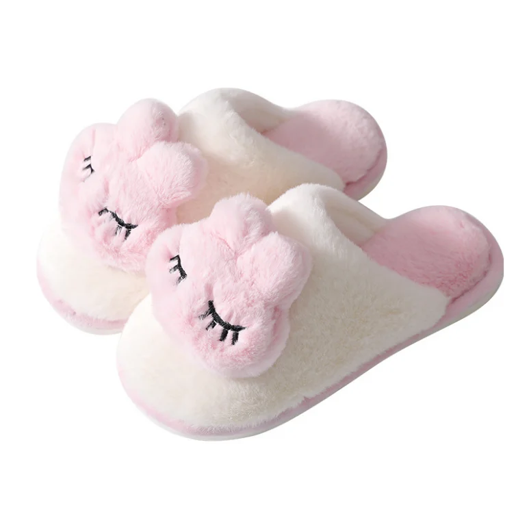 Cotton slippers female winter cute cartoon home household indoor non-slip winter rabbit plush slippers