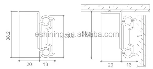 Extendable 35mm Light Duty Ball Bearing Transformer Table Mechanism Furniture Extension Dining Synchronized Table Slide
