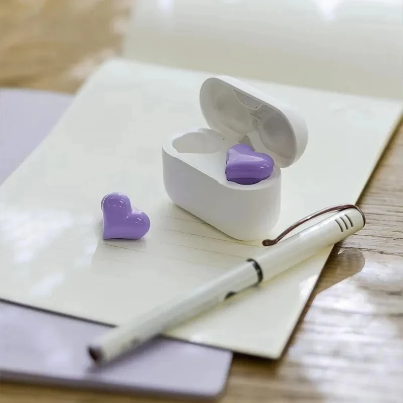 Heart tws earphones BT noise canceiling heart-shaped soft silicone small touch control ultra clear HIFI stereo sound earbuds