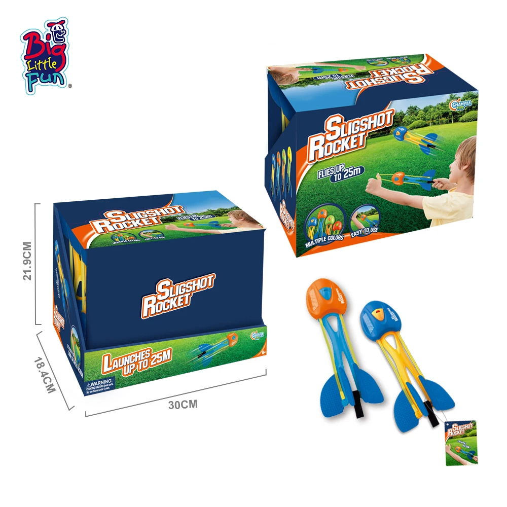 Can Custom Logo Kids Other Summer Outdoor Sports Type Flying Glider Toys Missile Flinger rocket Launcher Toy Flies Up To 25m