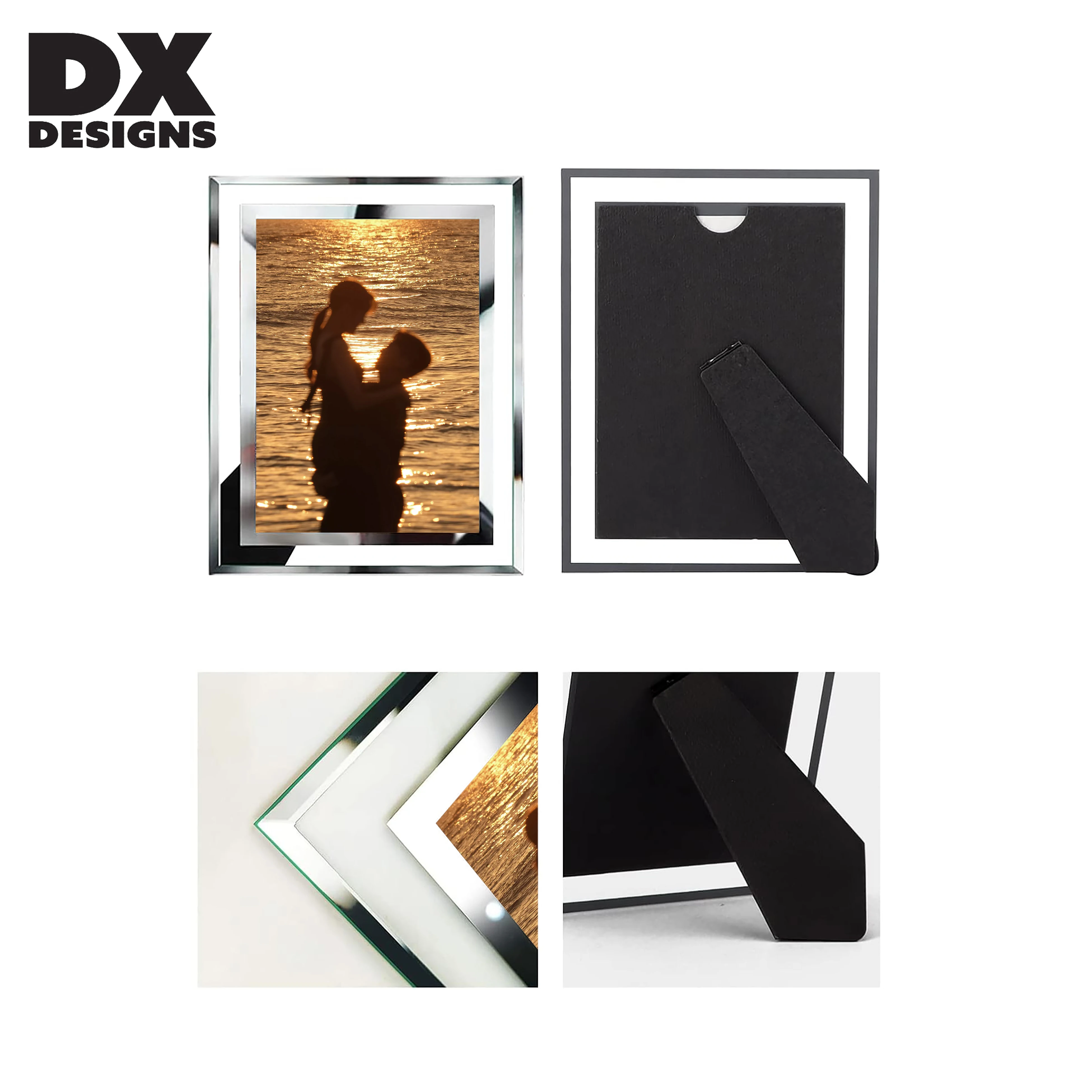 customized crystal glass gold photo frame 4x6 5x7 8x10 Picture Frame Glass for Tabletop Display Vertical or Horizontal