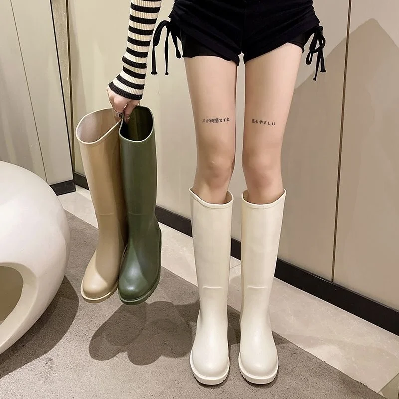 New Fashion Trending Women Ladies Ankle Shoes Knee High Shoes waterproof garden boots wear-resistant pvc wellington boots