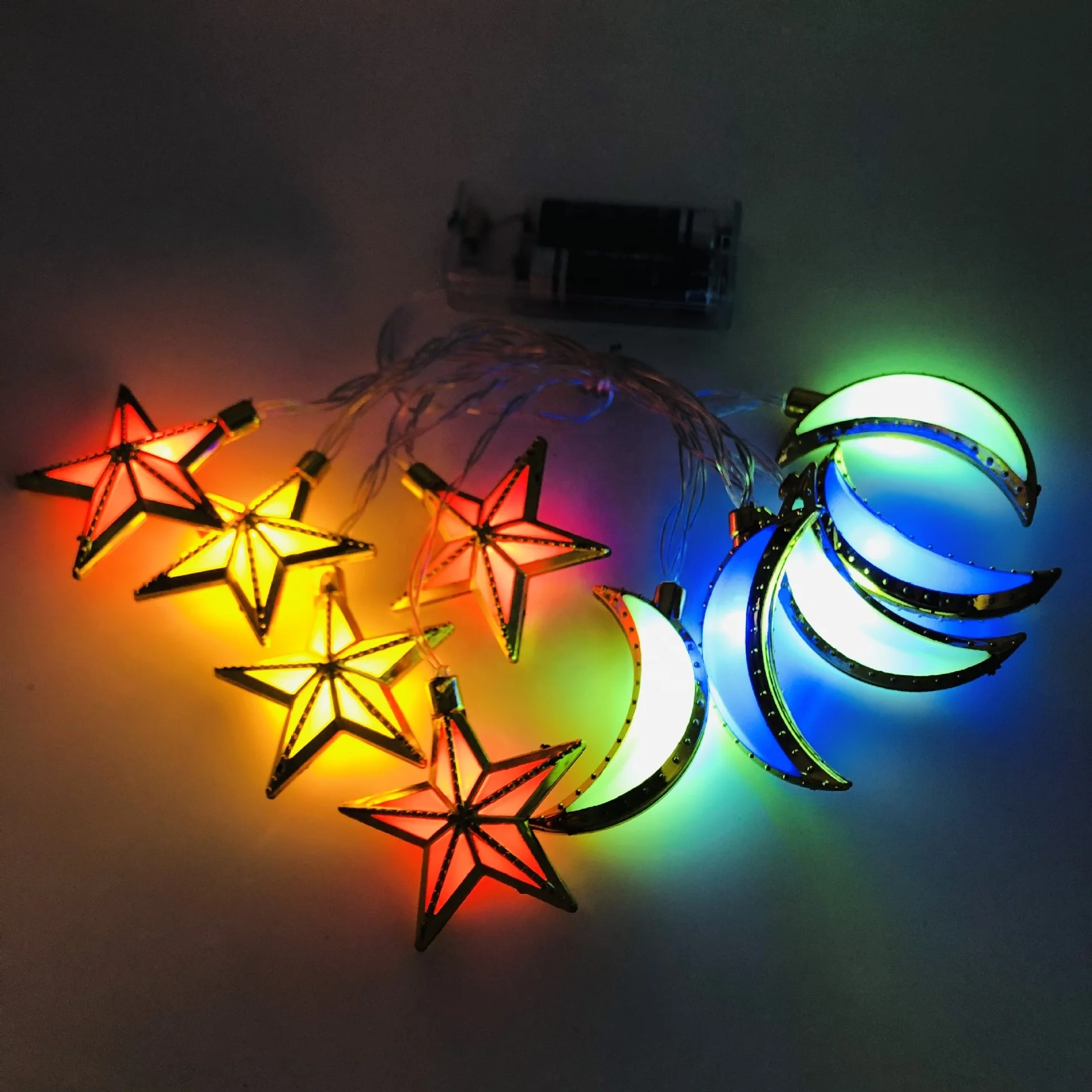 Gold Ramadan Decorative Light Silver Plastic Palace Light Eid Mubarak LED String Light For Ramadan Eid Decoration