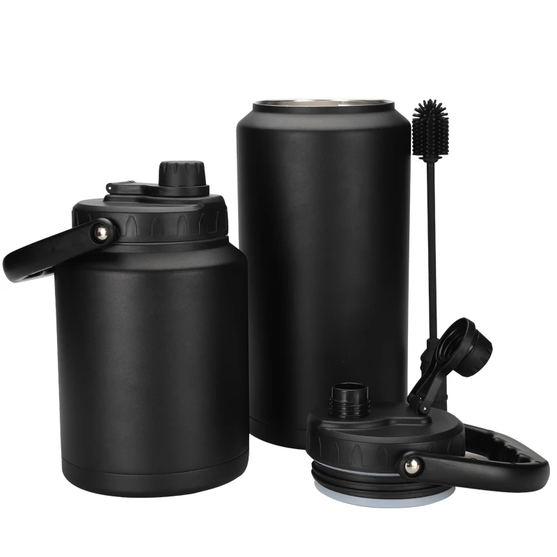 gallon water bottle Big Volume 64 oz 128oz  Stainless Steel Custom Sports Hot Water Bottle
