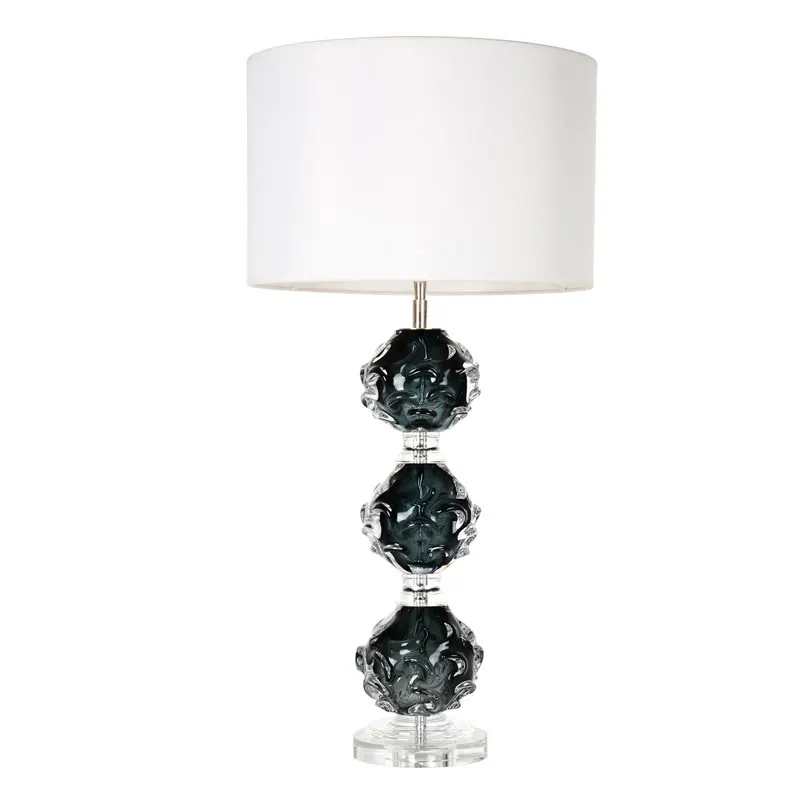 Indoor Living Room Bedroom Decorative Handmade Coloured Glaze Green Glass Modern Table Lamp