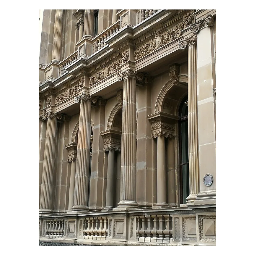 Customized Project Sandstone Round Half Pillar Design Of India  project, Decorative Building Pillars Columns