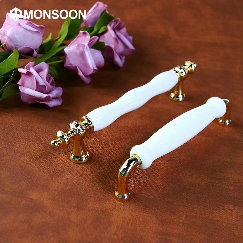 Cheap Price Finish Ceramic Flower Painting Furniture Kitchen Cabinet Handle