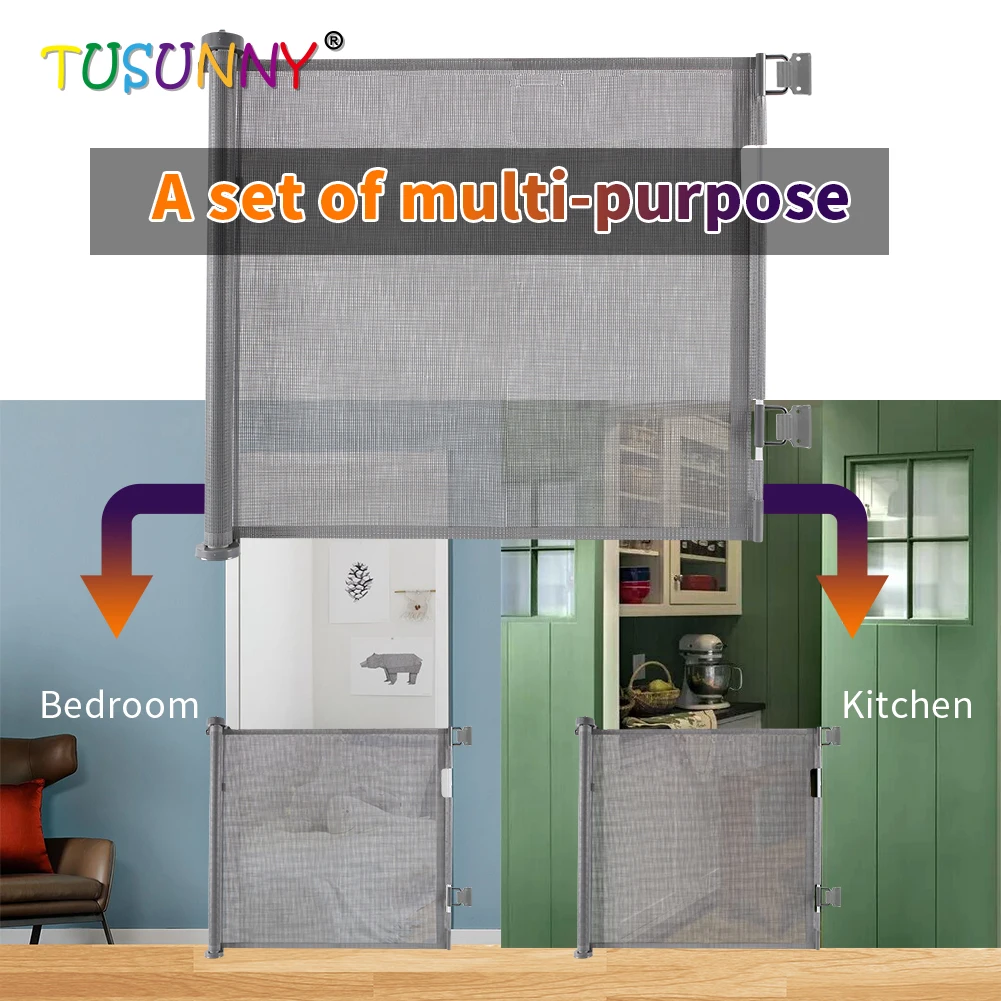 Baby Safety Gates Retractable  Dog Gate  Gates For Kids Or Pets Retractable Baby Gate For Stairs House