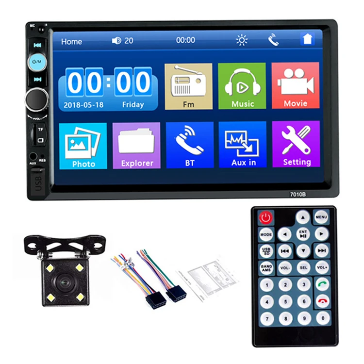 7010B universal 2 din 7 inch car stereo auto radio multimedia car mp5 player with FM mirror link