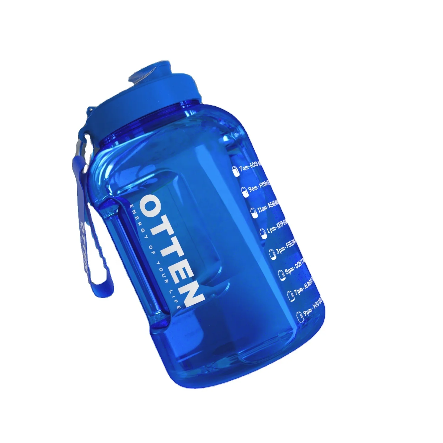 Otten Motivational Lines BPA Free Gym Fitness Sports Leakproof Wide Mouth Tritan Plastic Water Bottle