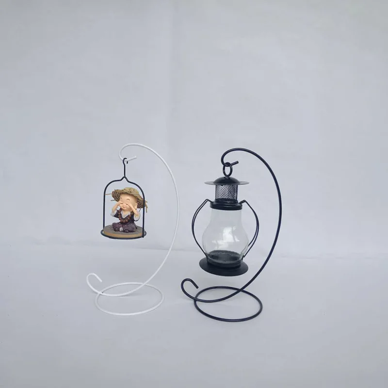 Factory Price Iron Glass Ball Ornament Holder Hanging Plants Terrarium Stand Ornament Display Metal Stand