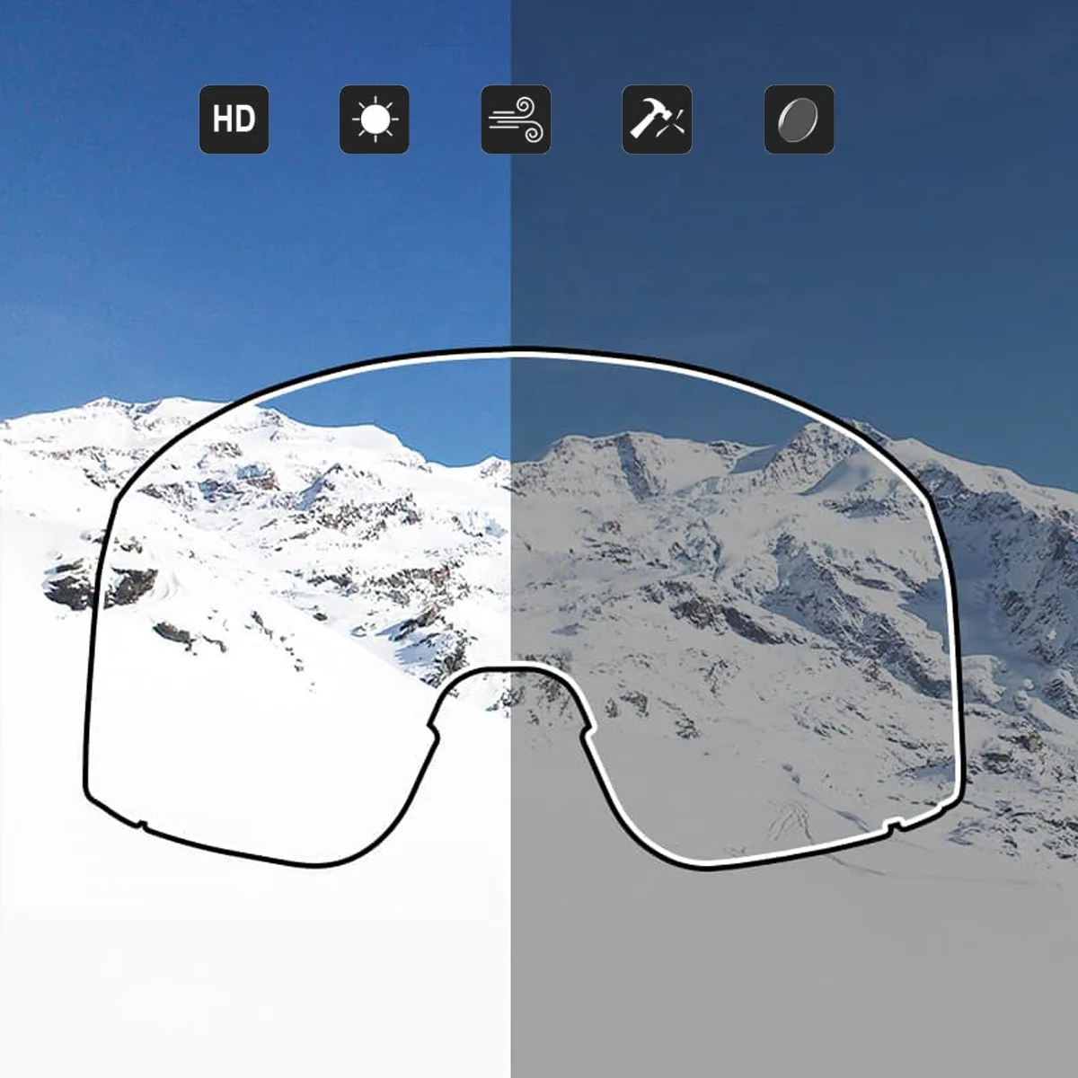 Large Cylindrical Ski Goggles