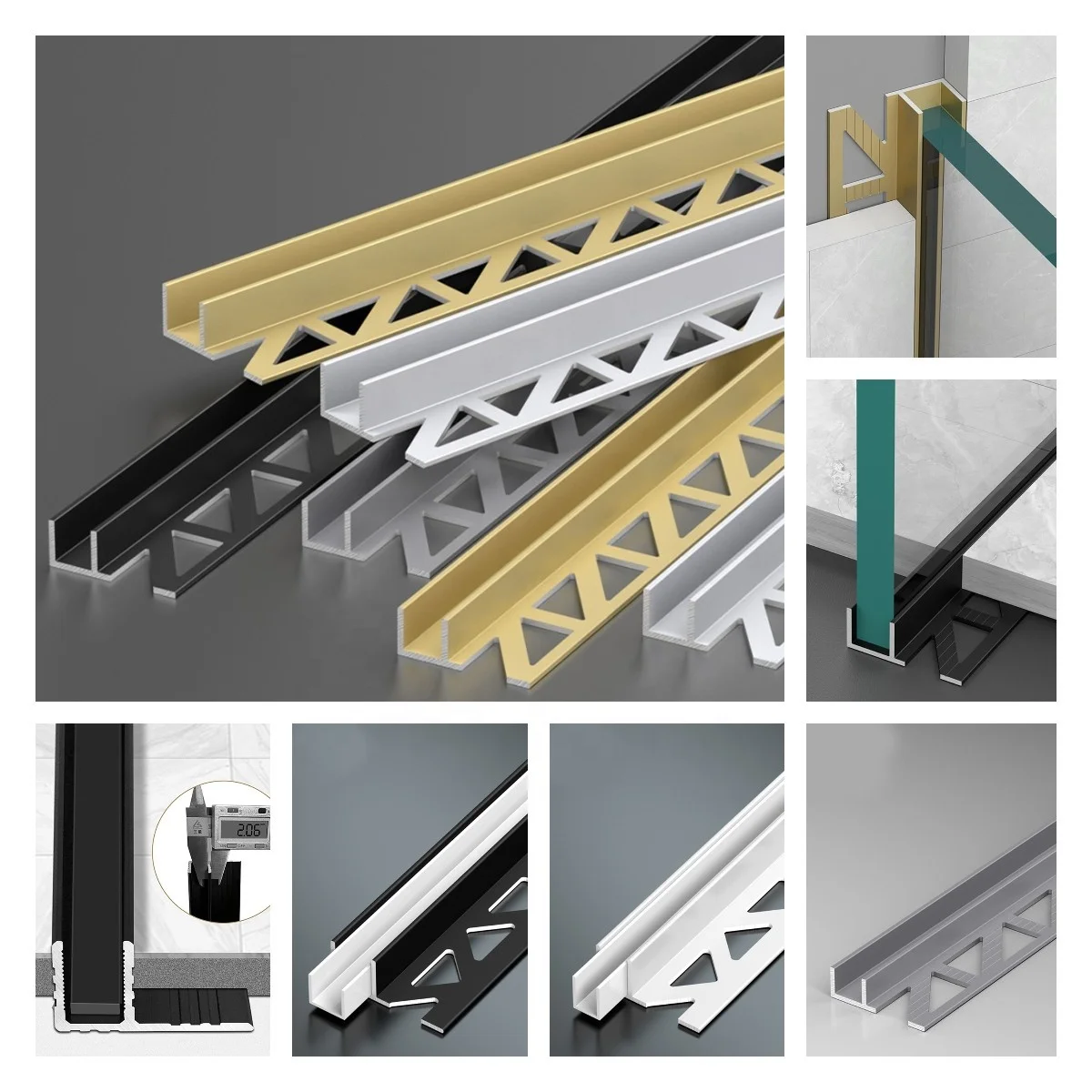 hot sale 10mm glass aluminum F channel profile U extrusion glass holder profile for shower room