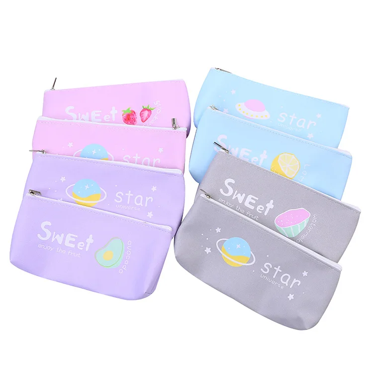 Creative PU pencil case for primary and secondary school students portable stationery small wallet bag prize gift pencil case