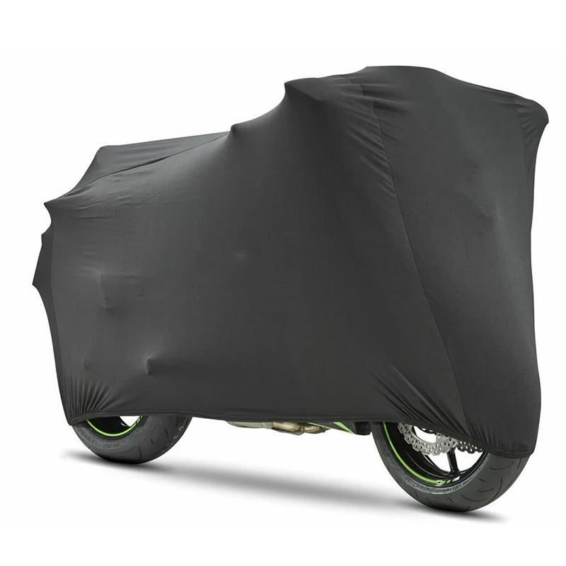 Fit Most Size Custom LOGO Super Stretch Soft Elastic Fabric Indoor Motorcycle Cover
