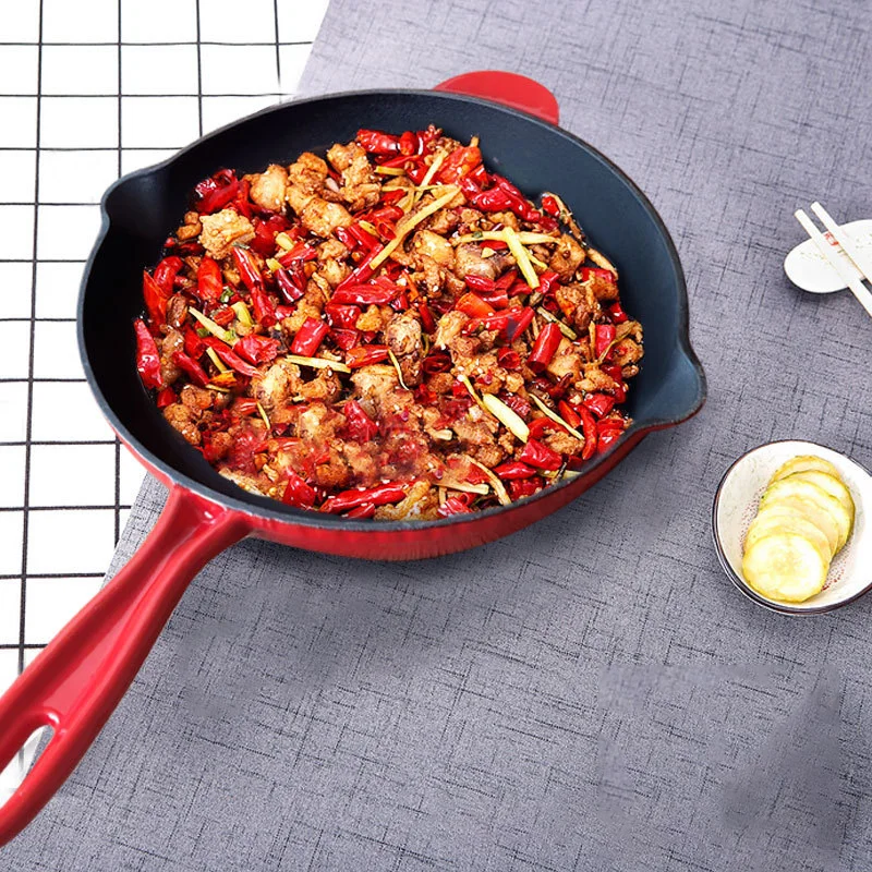 Enameled Cast Iron Fry Pan Even Heat Induction Cooktop Compatible Oven Safe Up To 400F