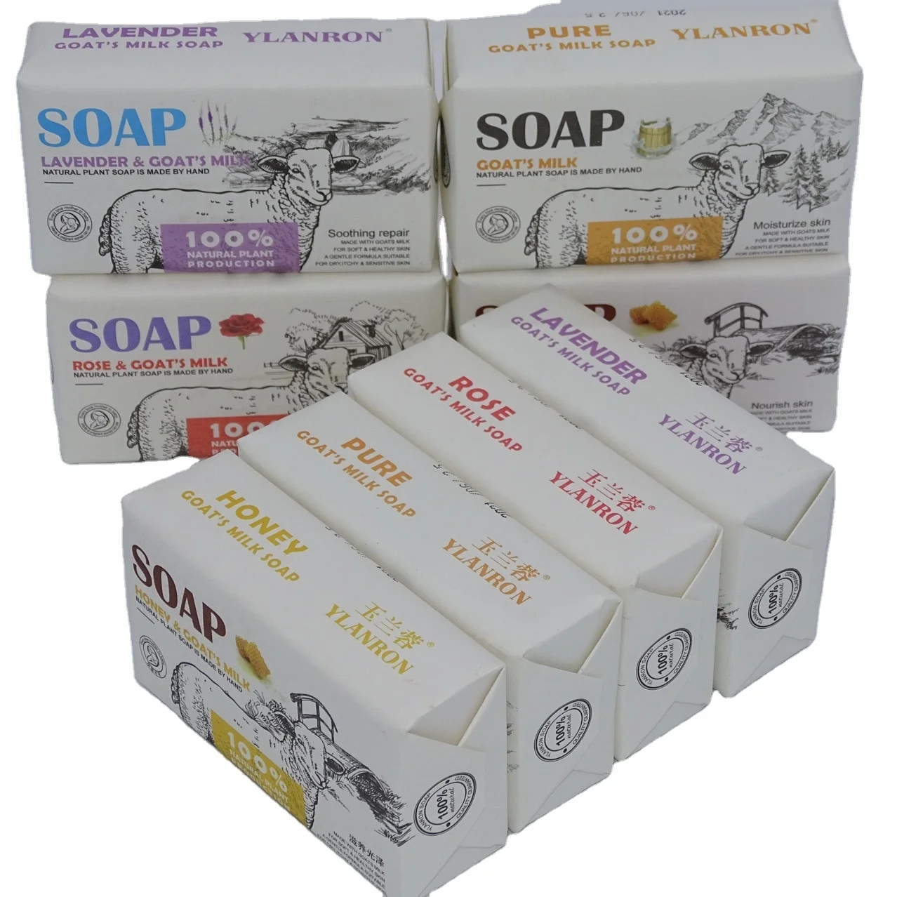 Rose and Sea salt lemon organic goat milk moisturizing mite cleansing soap Eliminate mites Balance water and oil Nourish skin