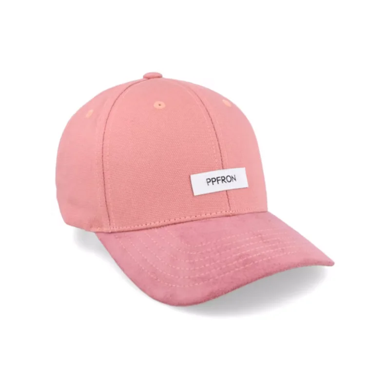 High Quality Rose Pink 6 Panel Baseball Cap Wholesale Custom Woven Patch Letter Logo Daily Dad Caps For Women Girls
