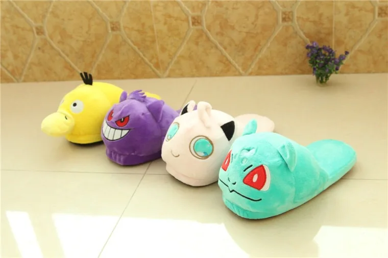 Плюшевые домашние хлопковые тапочки Pokemon Pikachu Snorlax расширенные и
