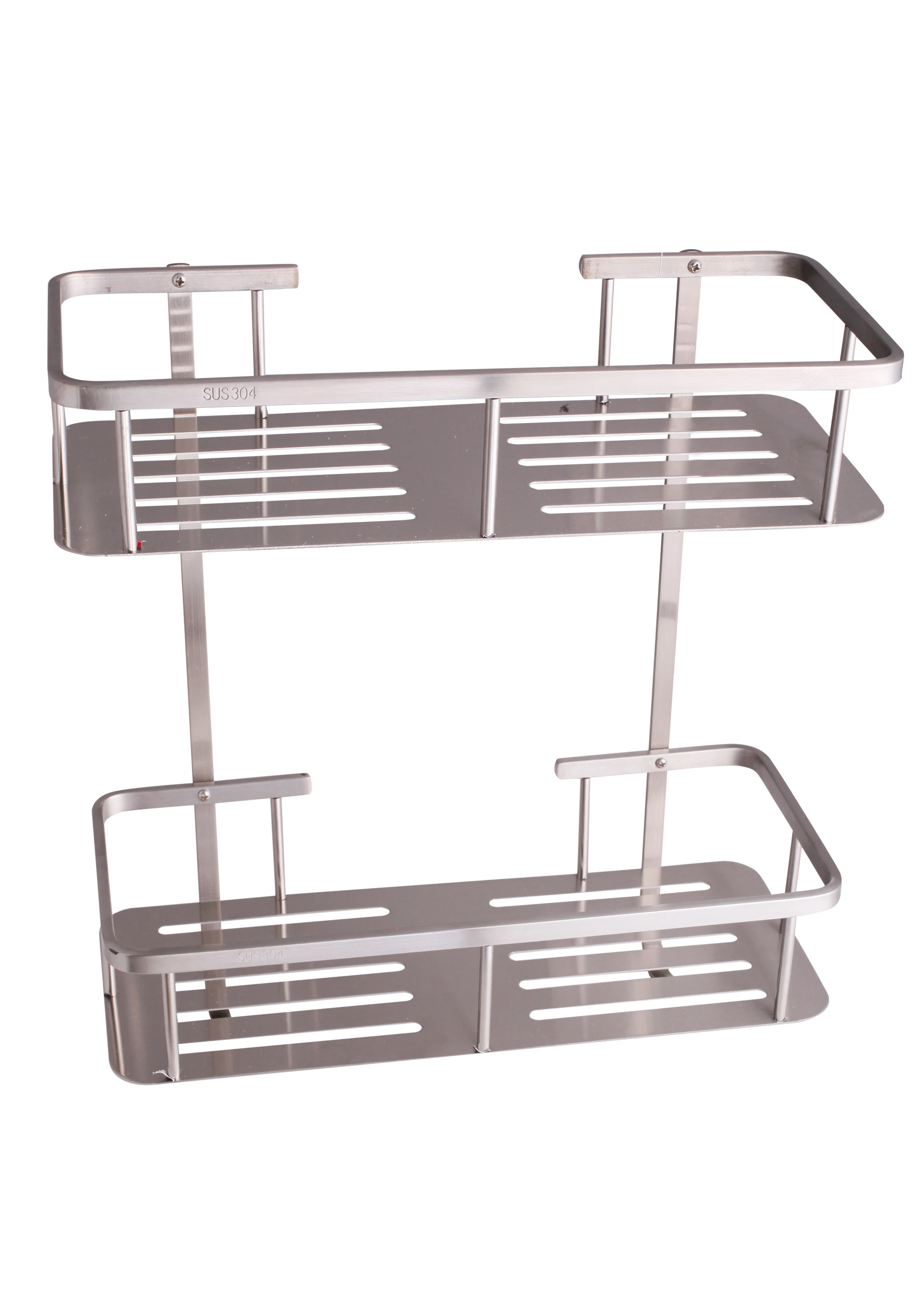 Dual tier Wall Mount 304 Stainless Steel Bathroom shelf
