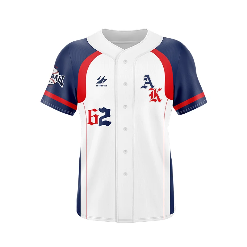 Custom Baseball Uniform Cheap Sublimation Softball Camiseta Beisbol Full Button Baseball Jersey