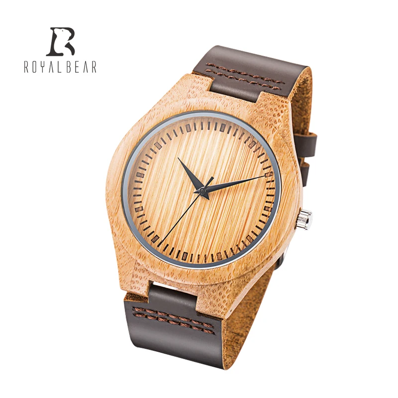 New Natural Engraved Bamboo Custom Wooden Watch OEM Waterproof Men Wood Watches