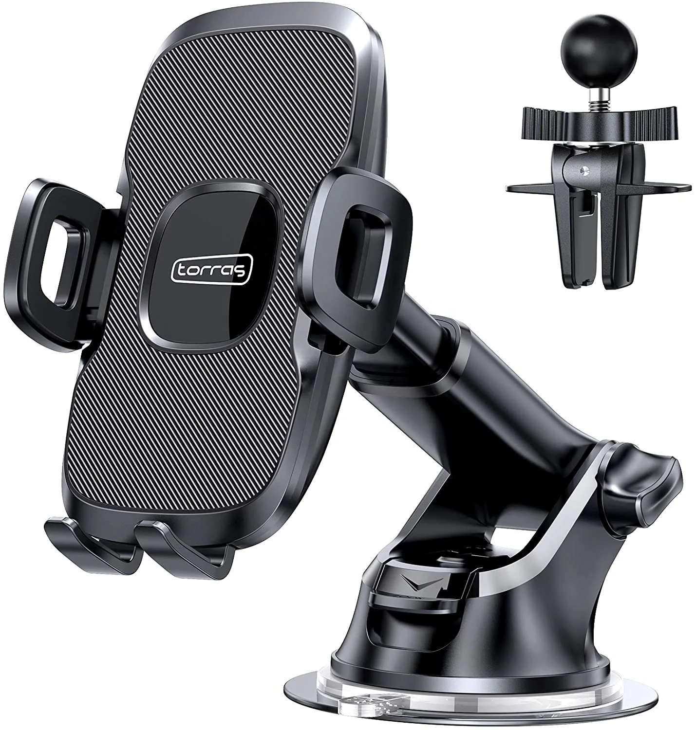 TORRAS TORRAS Universal Car Phone Mount Holder Military Grade Cell Phone Holder for Car Windshield Dash Vent
