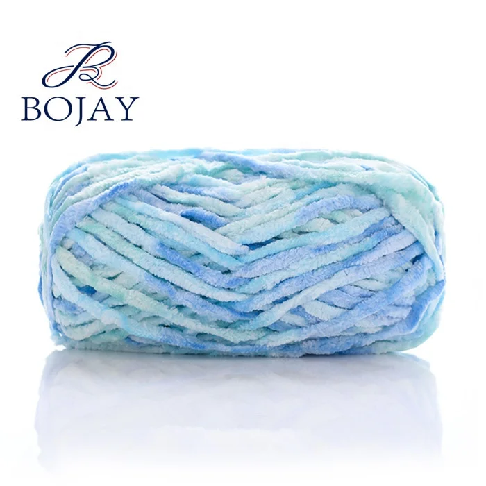 Wholesale Chenille Yarn Machine 100g Crochet Yarn Knitting Super Bulky 100% Polyester Ice Chenille Chunky Yarn