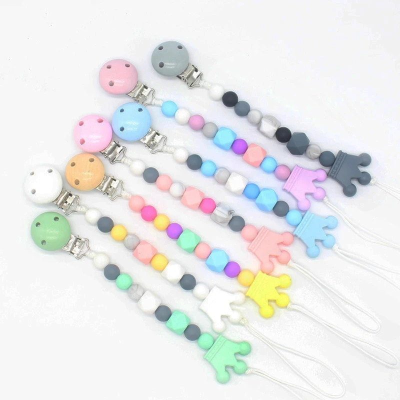 Colorful Custom Pacifier Holder Safe Material Silicone Pacifier Clip BPAfree Pacifier Chain