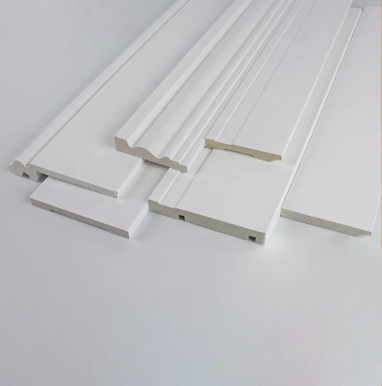 White Primed PS Skirting Profile Polystyrene Baseboard Trim PVC Wall Skirting Board Moulding