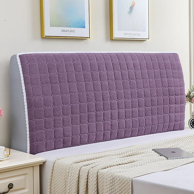 Современный полноразмерный плюшевый стеганый чехол на голову зимний мягкий теплый Универсальный пылезащитный для спинки кровати с кружевными