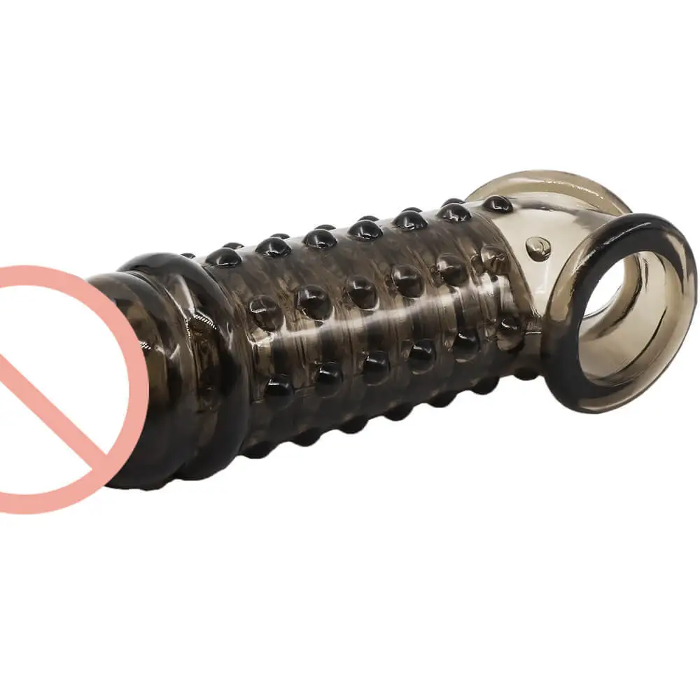 Sex Toys Elastic Reusable Condoms  For Men Soft Silicone Penis Extender Sleeve Penis extension for man