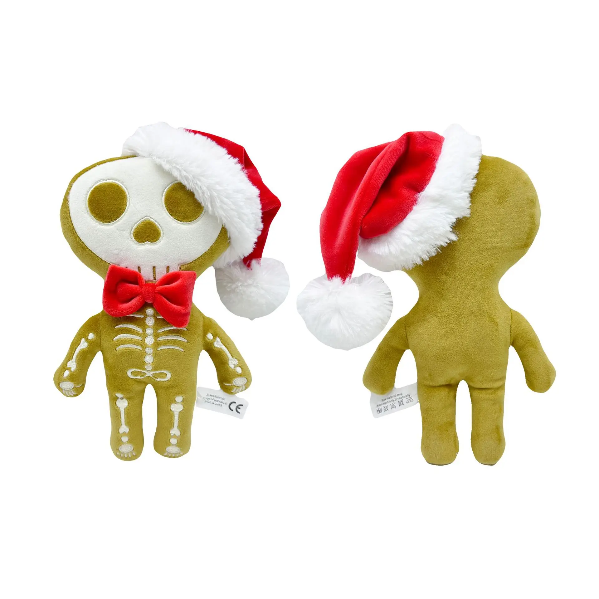 Customized Skeleton Christmas Gingerbread Man Skeleton Doll Plush Toys for Halloween