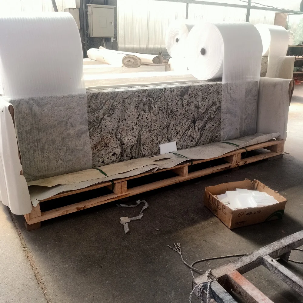 Most competitive African gold dragon  yellow granite prefab fabrication countertop for kitchen