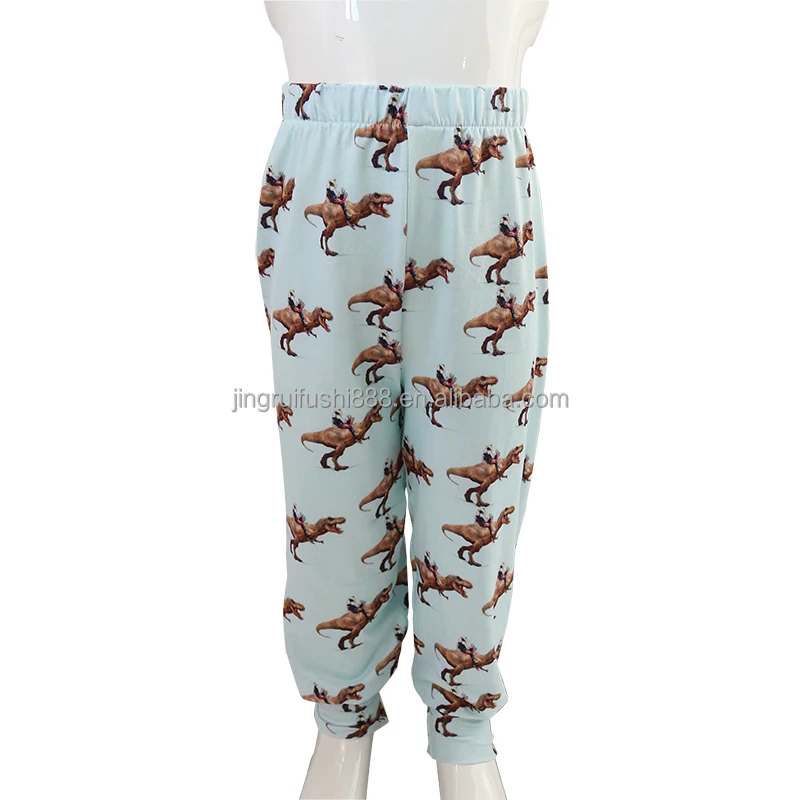 Kids Casual Pants Children Baby Trousers Milk Silk Dinosaur print sportswear Pants Jogger Pants