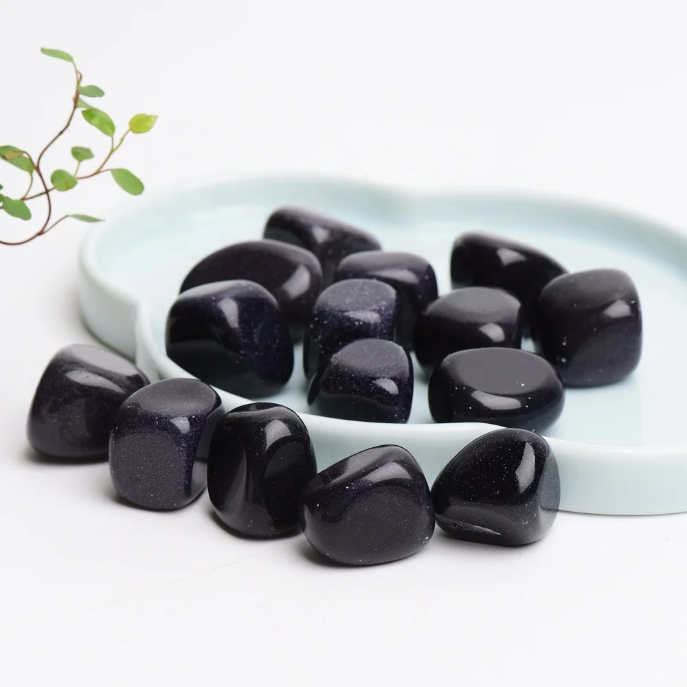 Custom natural polished healing tumbled stones bulk blue sandstone crystal tumbled stone