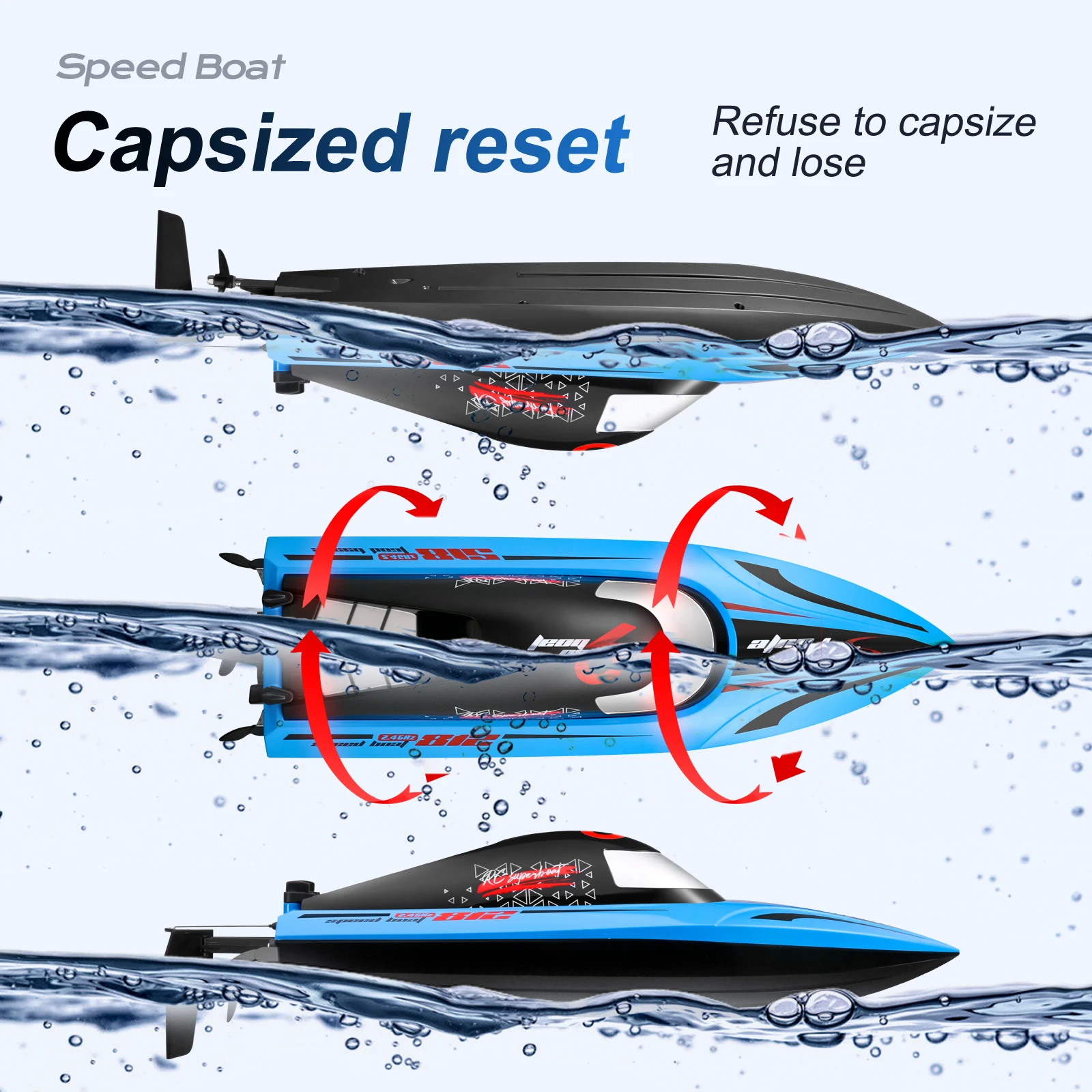 35km/h High Speed RC Boat 812 Low power alarm Remote Control Racing Boat Boys RC Toy for Pool and Lake Toys for Kids