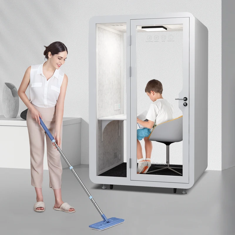 Office silence booth room soundproof booth recording studio soundproof silent work pod with table sofa